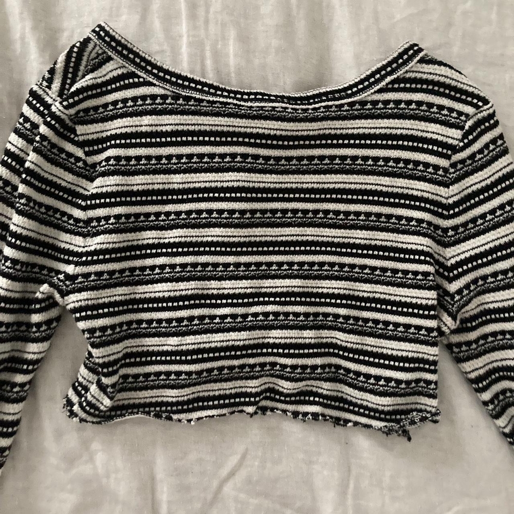 Striped Black and White Crop Top